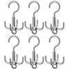 DIFEIUKI 4 Prong Swivel Hooks, Set of 6, Scarf Hooks,