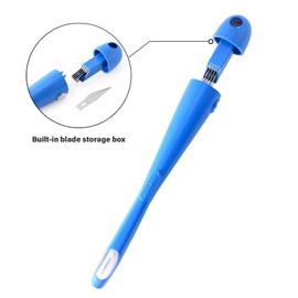 Gomake Wrapping Paper Cutter 2PCS Gift Wrap Cutter With Blade Storage Box,Magnetic Wrapping Paper Roll Cutter Tool for Birthday/Christmas Paper Gift Wrapping Paper Roll Backing Paper Cutter-Blue