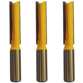 Rennie Tools - 3pcs 1/2" Cutting Diameter x 1/2" Shank x 50mm Flute Extra Long TCT Tipped 2 Flute Straight Router Kitchen Worktop Cutter Bit. Compatible With Makita Bosch Trend Katsu Dewalt Router Etc