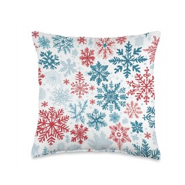 Christmas Winter Snowflake Holiday Season Sofa Chair Bedroom Throw Pillow