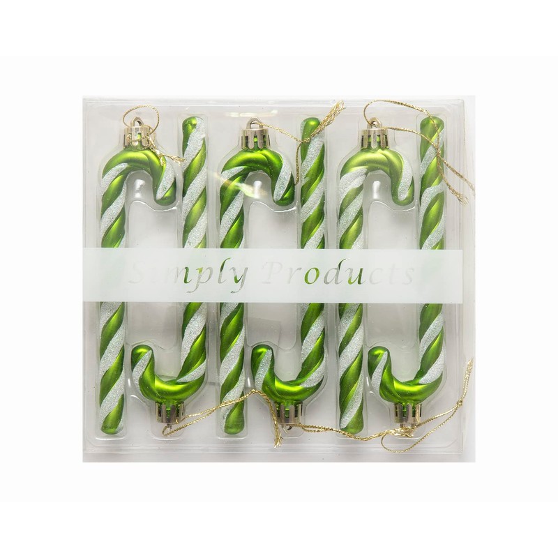 Pack of 6-13CM Glitter Candy Cane –Christmas Tree Hanging Decoration