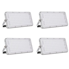 4 Pack LED Outdoor Spotlights, 100 W, Sararoom 10000 LM Super Bright LED Spotlight, 6500 K Cool White LED Floodlight with 105 LEDs, IP65 Waterproof Outdoor Spotlight, LED Floodlight for Garden,