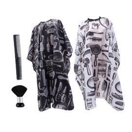 Ipetboom 4pcs Hair Cutting Salon Cape Professional Hairdressing Gown Barber Cape Gentle Hair Sweep Brush and Comb for Salon and Home Use
