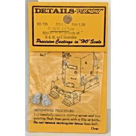 Detail Associates HO Scale Details West BE-135 Front Mount Type Bells Hood Units pkg (2) NIP