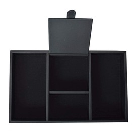 PERRÉ | Multi organizador valet en Piel Genuina | Elegante organizador para escritorio, buró o mesa de noche (Negro, Grande)