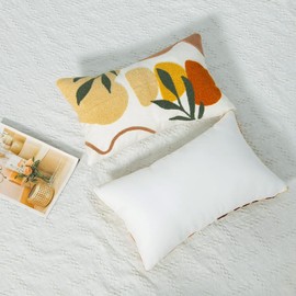 Merrycolor Boho Lumbar Decorative Throw Pillow Covers 12x20 Colorful Geometric Flower Accent Pillows,Modern Aesthetic Decorative Throw Pillows for Couch Bed Sofa Bedroom,1 Pcs (Only 1 Pillow Cover)