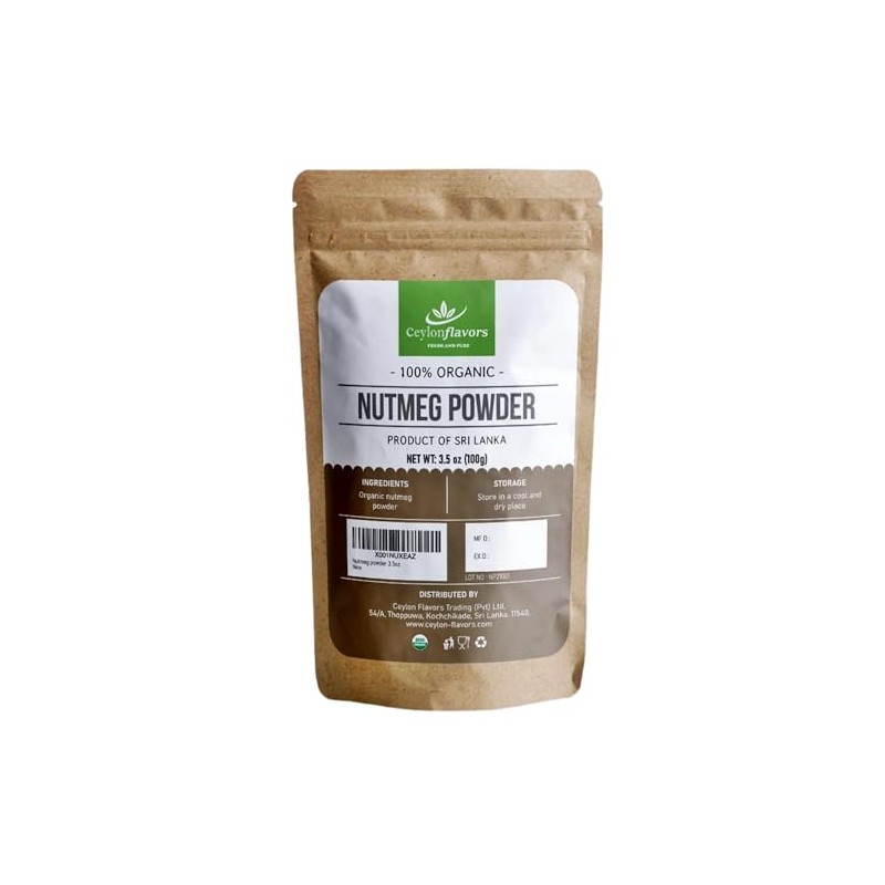 Nutmeg (Ground) Powder - 100g (3.5oz), 100% Natural, Premium Grade