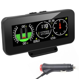 OBEST M60 Car Inclinometer Digital HUD, Multi-Functional GPS Speedometer MPH KMH with Compass, Pitch Angle Slope Meter, Level Tilt Gauge for Off-Road SUV Vehicles