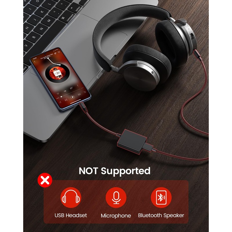 ANDTOBO USB to Aux Audio Adapter, 3.5mm Male to USB