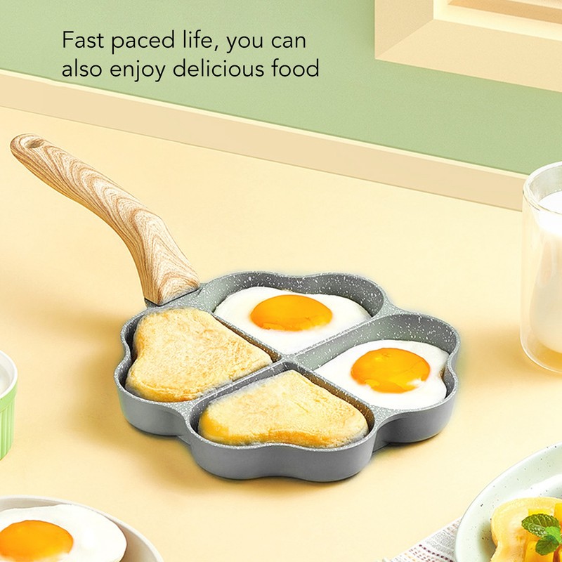 Egg Frying Pan Nonstick Heart Shaped 4 Cup Uniform Heating