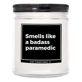 You Nique Designs Funny Paramedic Gifts for Women, Paramedic for Men 9 Oz Candle, Gifts for Paramedics Men, Women - Unique Present for Paramedic - Cool Paramedic Candle Ideas (Eucalyptus & Spearmint)