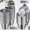 50 Pack Metal Ramekins Stainless Steel Sauce Cups Bulk Condiment