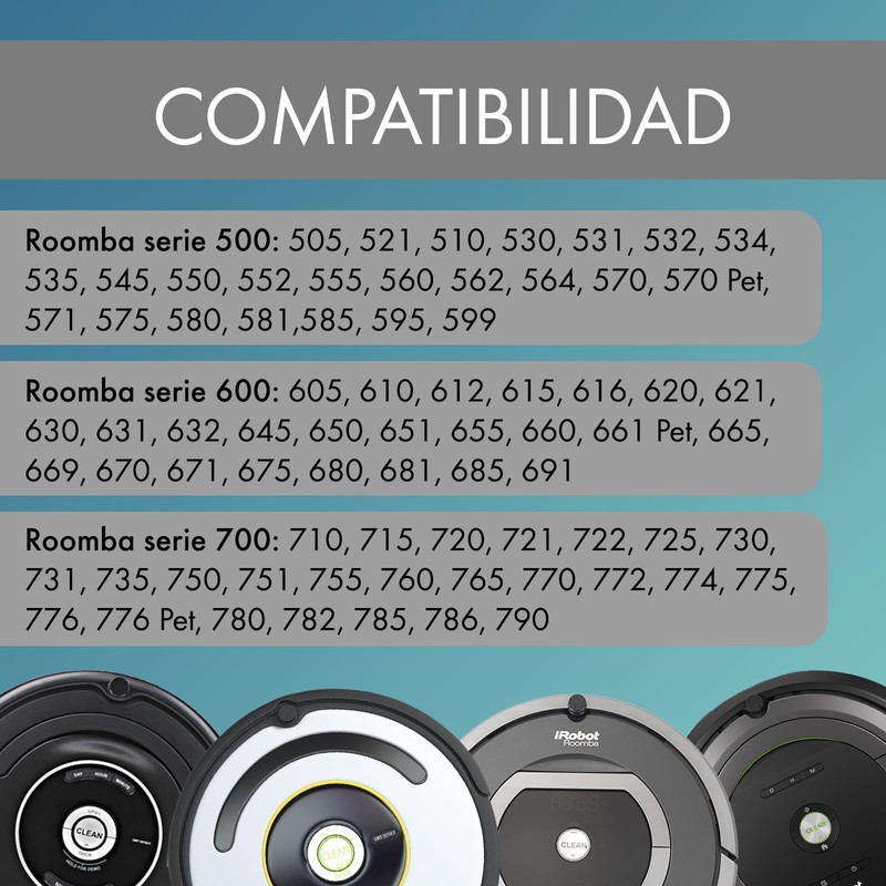 MIRTUX Pack of 3 Side Brushes Compatible with Roomba 500,