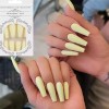 Press on nails beautiful nails Paquete Uñas Postizas Desmontables Mate Amarillo Crema
