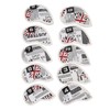 10 Pcs PU Leather Club Protective Iron Headcover, Deluxe Interior