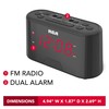 RC551 Digital Clock Radio, Black; Dual Wake Alarm, Sleep Timer,