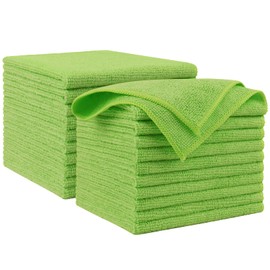 AIDEA Microfiber Cleaning Cloth, 20PK, Microfiber Towels for Cars, Premium All Purpose Car Cloths, Dusting Cloth Cleaning Rags, Absorbent Towels for SUVs, House, Kitchen, Window, 12"×12", Green