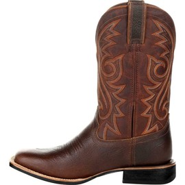furlinkhm Western Cowboy Boots for Men,Western Square Toe Cowboy Boots Retro Leather Embroidery Casual Chunky Heel Wide Calf Pull On Boots (Brown, 10.5)
