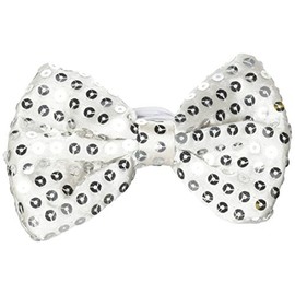 Rhode Island Novelty 5"X3.5" LIGHT-UP SILVER SEQUIN BOWTIE