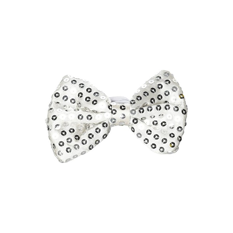 Rhode Island Novelty 5"X3.5" LIGHT-UP SILVER SEQUIN BOWTIE