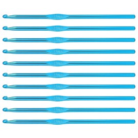 【Full Set】​​ Get 10 Blue Aluminium Crochet Hooks in 5mm, and The Overall Length is 14.8cm/5.8inch, All with Clear Size Marks. Share with Friends or use for Multiple DIY Craft Yarn Projects.