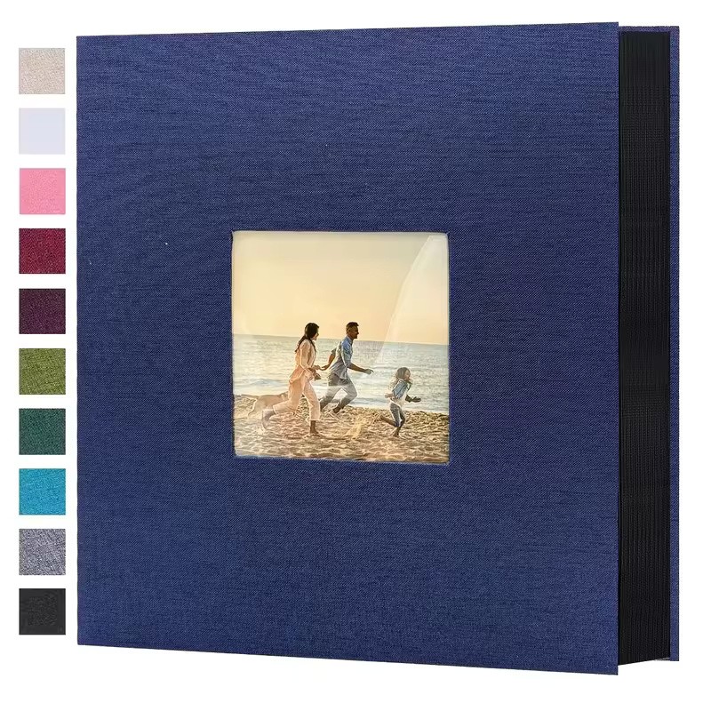Linen 4x6 Photo Album with Cover Window, 200/300/600 Pockets