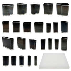 JMZLLRX 25 PCS Multi Shapes Leather Craft Punch Tool, 24 Shapes Leather Punch Tools with Perforated Matting, Leather Cutting Dies, Leather Hole Punch Tool Kit for DIY Leather Crafts