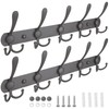 TICONN Wall Mounted Coat Rack, Five Heavy Duty Tri Hooks
