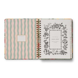 RIFLE PAPER CO. 2025 17-Month Academic Hardcover Spiral Planner | Weekly and Monthly Pages, Inspirational Quotes, Sticker Sheets, Illustrated Pocket Folder (10" x 8.5"), Roses