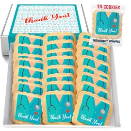 Thank You Doctor Nurse Cookies 24 Pack Themed Cookies Individually Wrapped | Healthcare Worker Appreciation Medical Staff