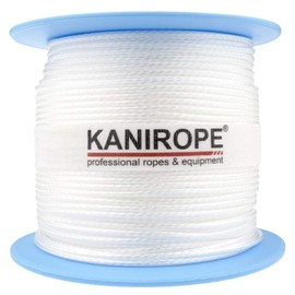 Kanirope® Dyneema Rope PRO 1 mm 100 m White 12-Way Braided SK78 Stretched Coated