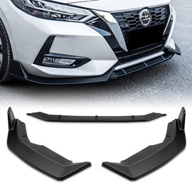 Q1-Tech Q1-TECH, 9-Piece Front Bumper Lip Kit & Side Skirt Extensions Diffuser Set compatible with 2020-2021 Nissan Sentra Sedan/4DR Only, Spoiler Air Chin Body Splitter ABS, Matt Black