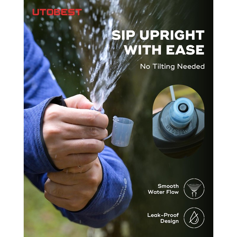 UTOBEST Soft Flask Collapsible Running Water Bottle 150 ml, Flexible