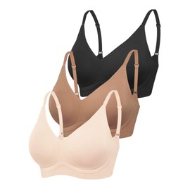 Cuteio Seamless Bras for Women No Underwire, S-2XL, Wireless Padded Bralettes with Support, Comfortable Everyday Bra