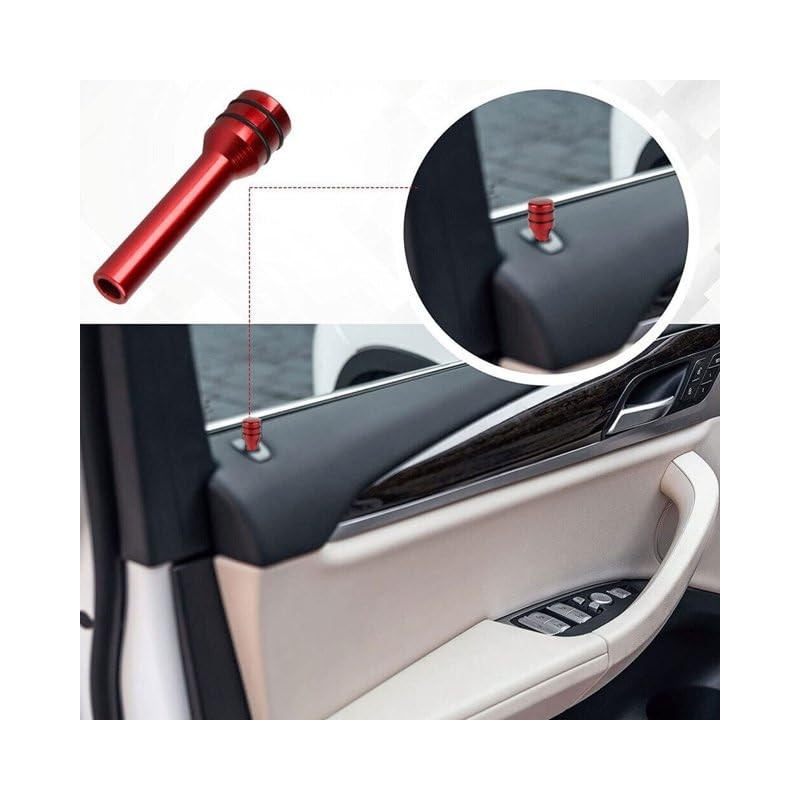 2pcs Red Car Door Lock Pin Door Fitting Modified Component