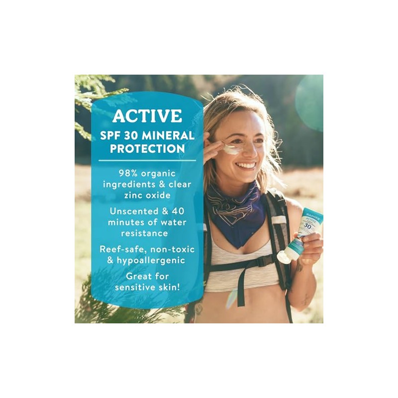 Badger - Active Clear Zinc crema de protección solar Unscented