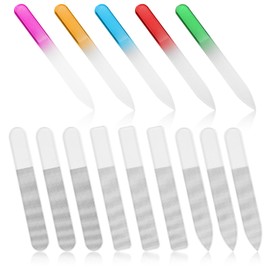 TNJPSEK 14 Pack Glass Cuticle Pusher Tool Set, Cuticle Remover Shiner with Nano Glass Nail File, Crystal Nail Buffer for Natural Nails Manicure Shaping Polishing Filing Women and Men Use