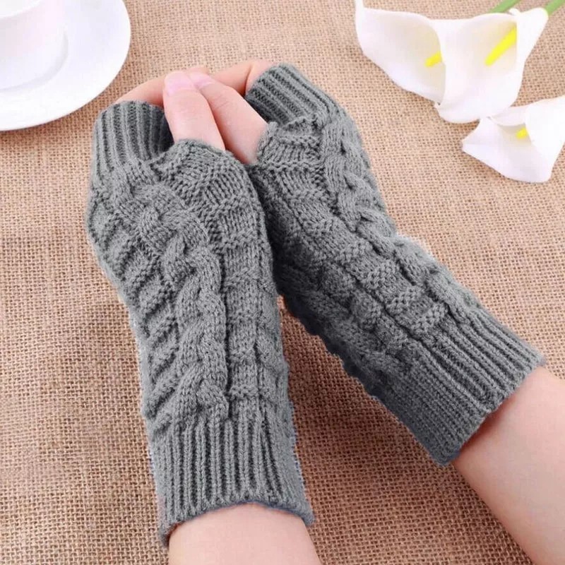 Patry Guantes Sin Dedos Invierno Frío Elige Color Navidad Lana