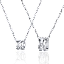 FANCIME Women's Men's Couples Necklace, Matching Necklace, Unisex, Zirconia, Silver, S925, Sterling Silver, Couples, Christmas, Anniversary, Matching Gift, Gift Wrapping Included