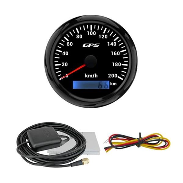 Snblzhef 85MM GPS Speedometer Gauge with GPS Antenna 0-200KM/H Speed