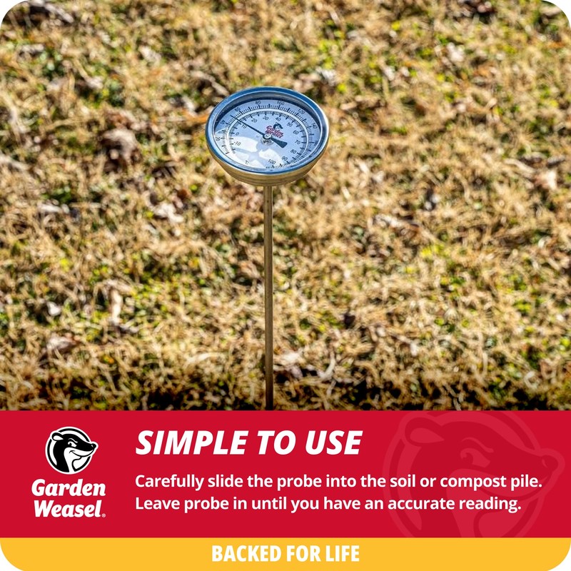 Garden Weasel Analog Soil & Composting Dial Thermometer - 36-Inch