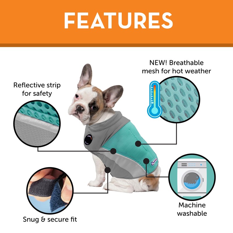 ThunderShirt Breeze for Dogs, X-Large, Aqua, Extra Breathable Mesh Fabric,