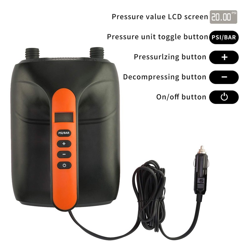 Tuomico 20PSI High Pressure SUP Electric Air Pump,Dual Stage Inflation