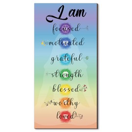 Blulu Chakra Quotes Sign Wall Decor Yoga Zen Wall Art Wooden Spiritual Decor Motivational Meditation Art Zen Buddhism Spa Room Sign for Yoga Living Room Bedroom Bathroom(Love Style)