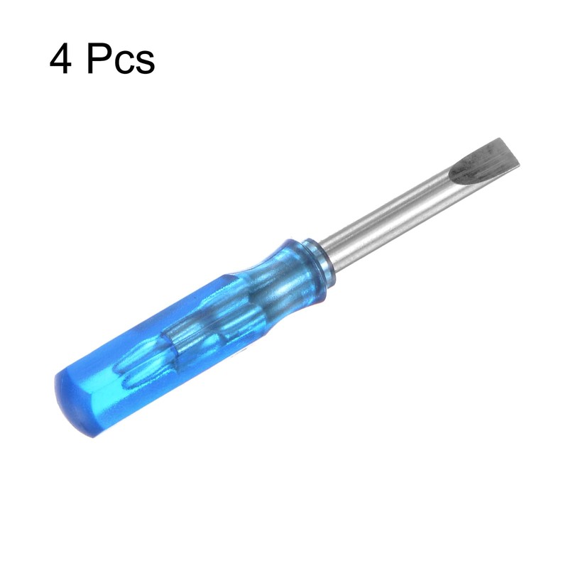 sourcing map 4Pcs SL3.0 Mini Slotted Screwdriver 3mm Magnetic Flat