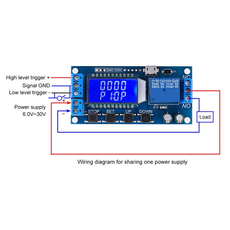 Watris Veiyi Timer Relay 5V/12V/24V, Timer Module, Sonic Switch with