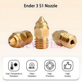 Newwish Ender 3 S1 Nozzle 0.4mm,MK Brass Nozzles for Sprite Extruder Pro Ender 3 S1/Pro/Plus Nozzle 0.4mm for Ender 3 Neo/V2 Neo/CR-6 SE/Max Ender 3 V2/Pro/Max/Ender 5/CR-10 3D Printer Hotend.(5Pcs)