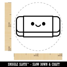 Kawaii Jumbo Eraser Teacher School Self-Inking Rubber Stamp Ink Stamper for Stamping Crafting Planners - 1/2 Inch Mini - Dry Pad (No Ink)
