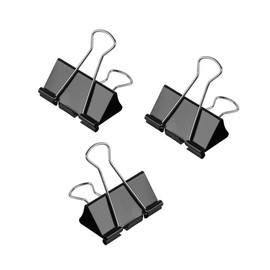 CABAX Extra Large Binder Clips 2-Inch, Big Paper Clamps for Office School Home Kitchen Storage Supplies Black, Pack of 3