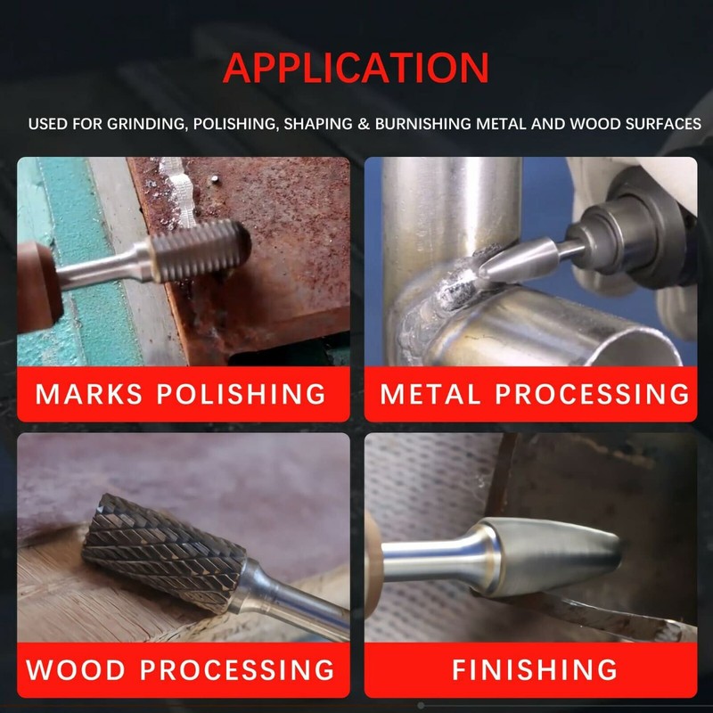 5pcs Electric Rotary Rasp Embossed Steel Metal File Grinding Head